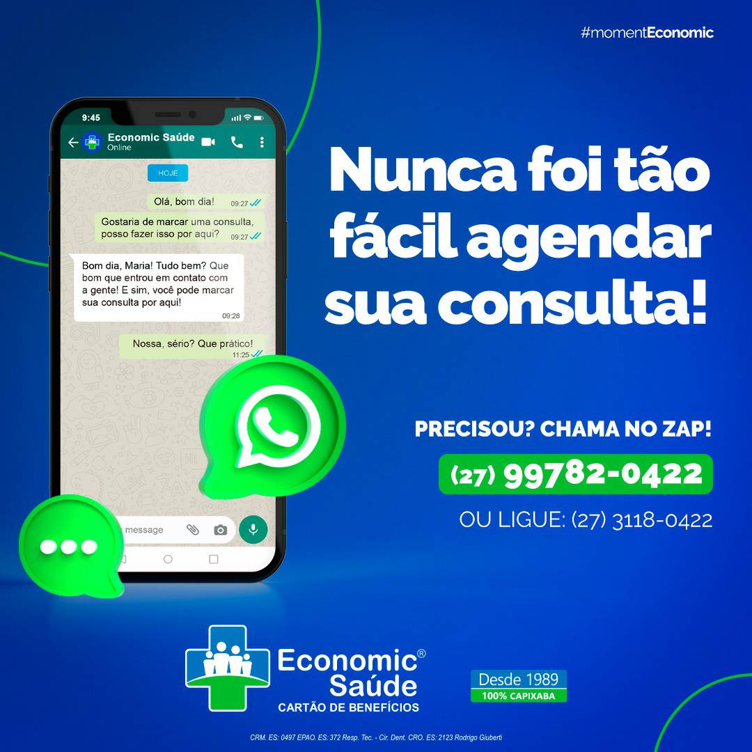 Economic Saúde,  seu cartão de benefícios Rua Francisco Rodrigues Dutra, 8 A, Centro Pedro Canário Agende seu horário Tel. 3118-0422 e WhatsApp  27 9 9782-0422.